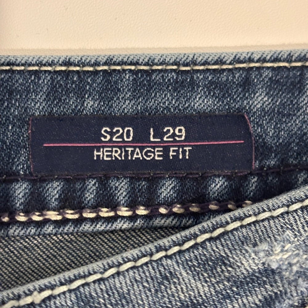 Vigoss Chelsea Boyfriend Blue Jeans Women 20 Distressed Embroidered Heritage - Picture 8 of 13